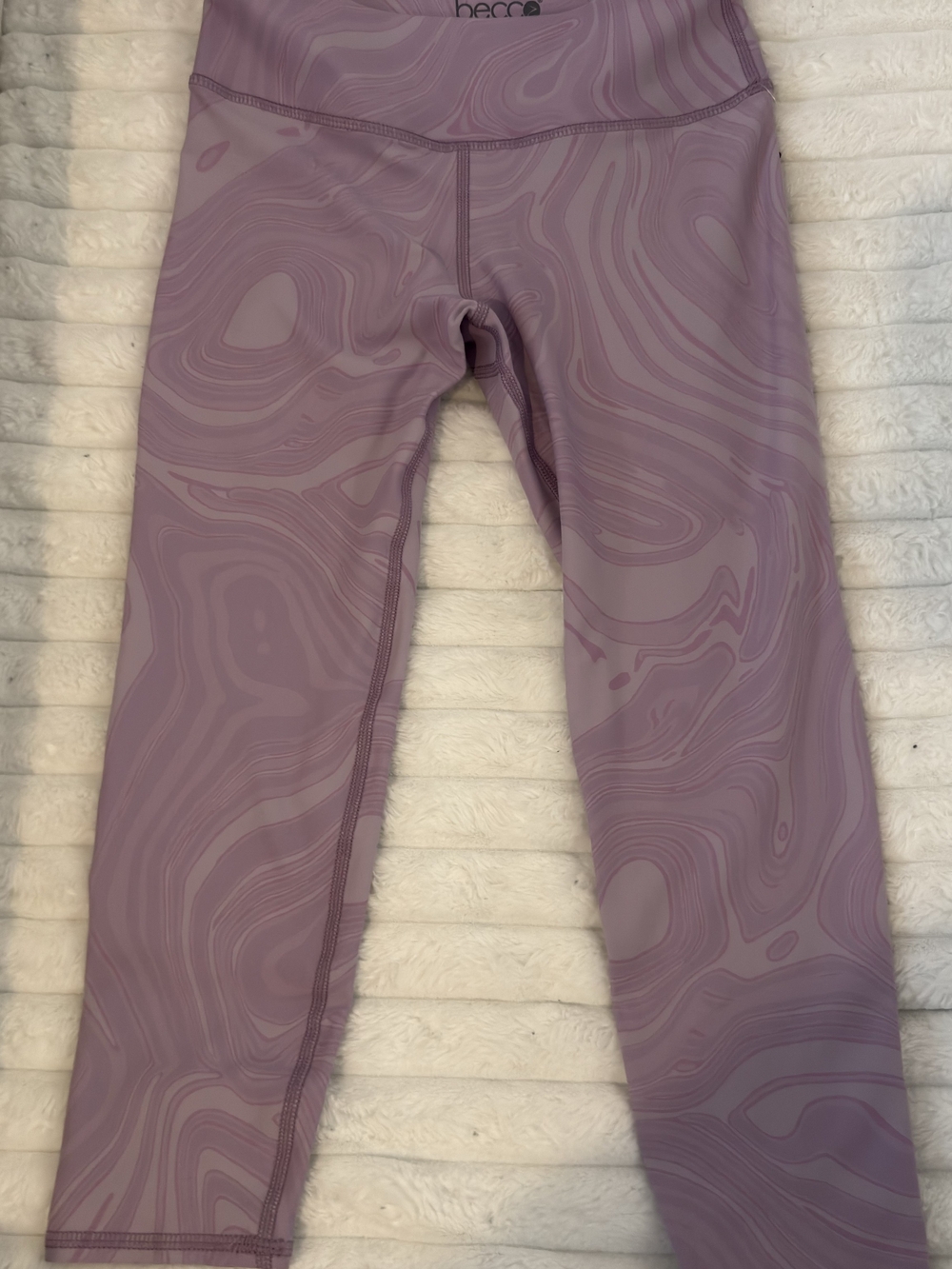 BECCA Lilac Swirl Pattern Active Leggings
